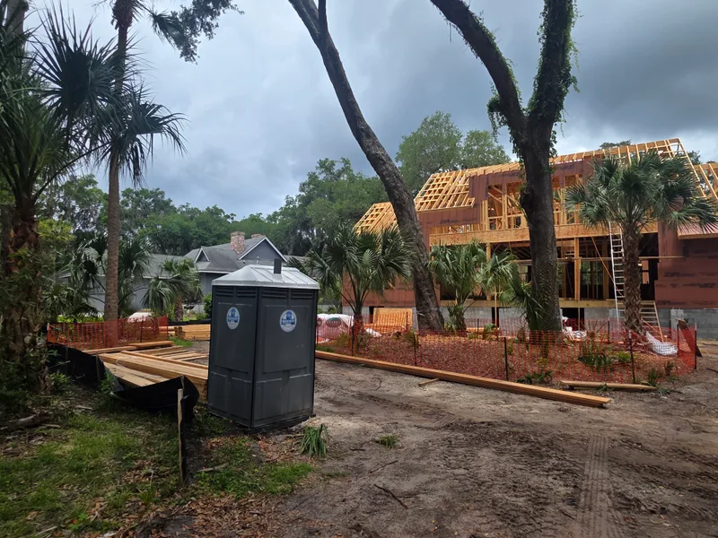 Residential construction site served by Dumpster Rental Dogs